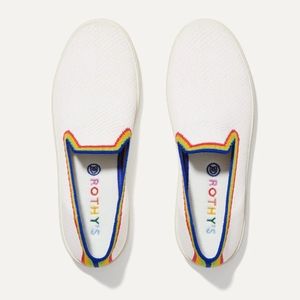 Rothy's The Original Slip On Sneaker White Rainbow Slip on Shoes